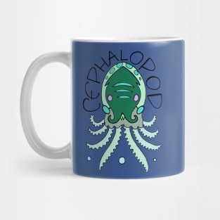 cephalopod in greens and blue Mug